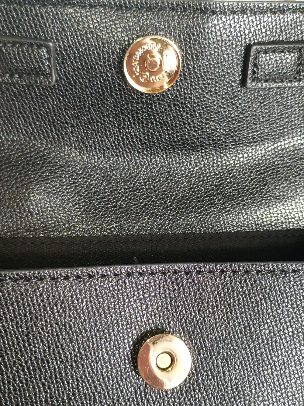 Black Top-Handle Women's Mini Bag with Gold Hardware - Picture 8 of 9